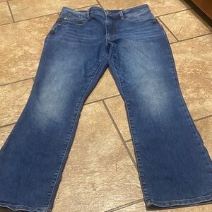 High Rise CurvySize 12 Short Blue Denim Wide Leg Jeans